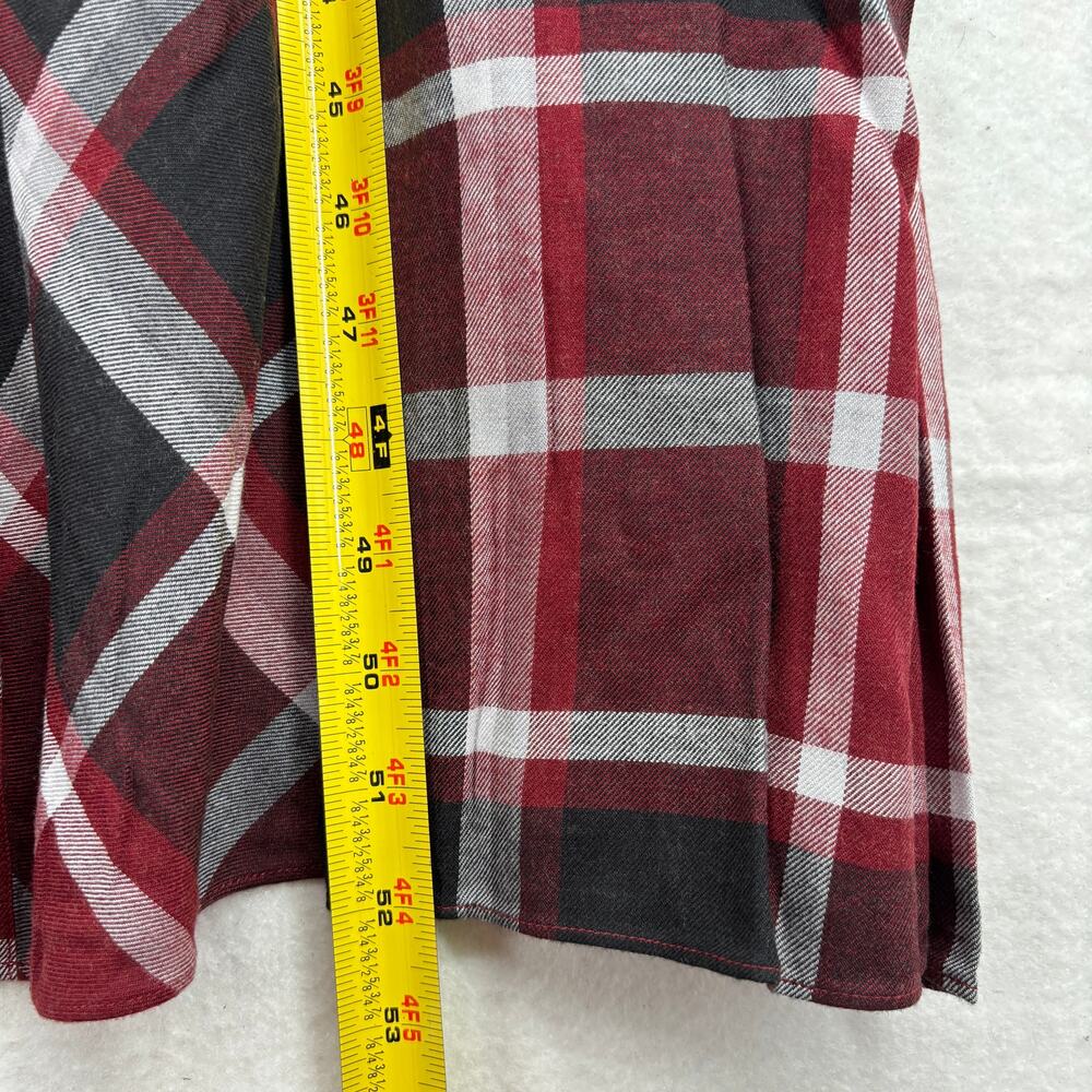 Soft Surroundings Gayle Maxi Dress Size 20W Cabernet Plaid Belted Shirt Dress - Picture 12 of 14